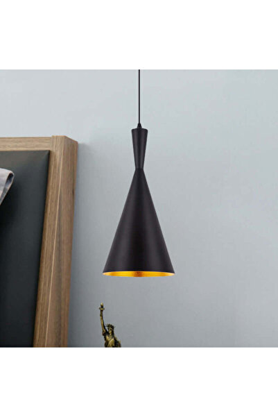 AB Luxury Concept Pandantiv conic metalic, materiale premium, negru și auriu,...