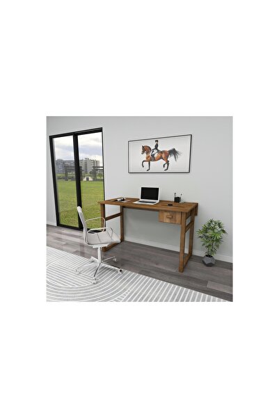 Vivense WOODFACE DREAM DOĞAL AHŞAP ÇEKMECELİ ÇALIŞMA MASASI, CEVİZ, 116X55 CM
