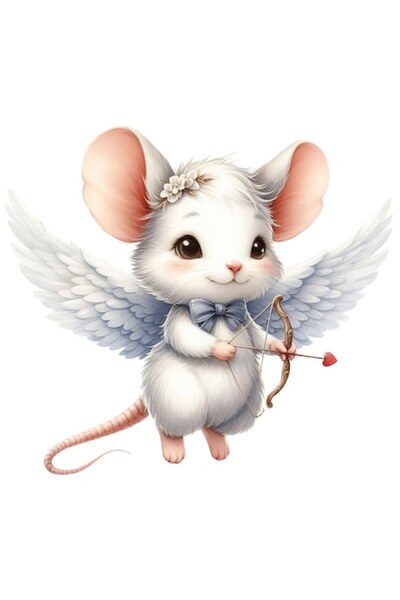 OEM Autocolant Cupidon Mouse cu săgeată care trage, ilustrație, dragoste, ari...