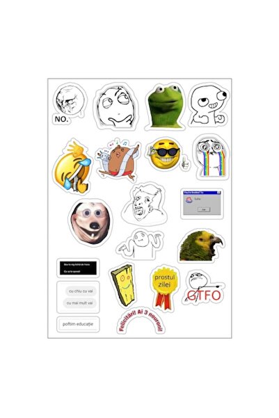 autostickere Set nr. 2 - 20 de autocolante amuzante, 4-5 cm, impermeabile, la...