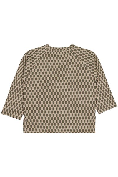 Civil Boys Checkerboard Patterned 2-5 Years Old Sweatshirt - Khaki 4-5 Years Old