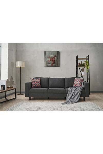Vivense KALE SERİSİ ÜÇLÜ KOLTUK, KETEN, ANTRASİT