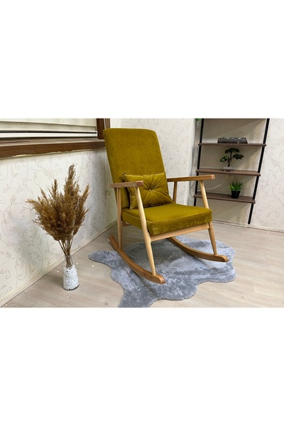 Vivense ASEDİA TREND SALLANAN SANDALYE, HARDAL, AHŞAP, NATUREL AYAK