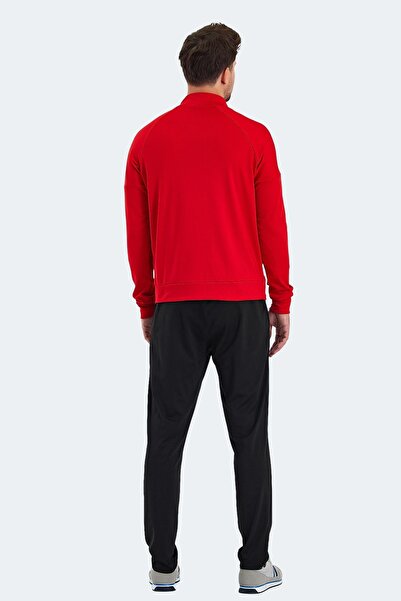 Slazenger Günlük Fermuarlı Dik Yaka Eşofman Takımı Rahat Spor Takımı Kırmızı