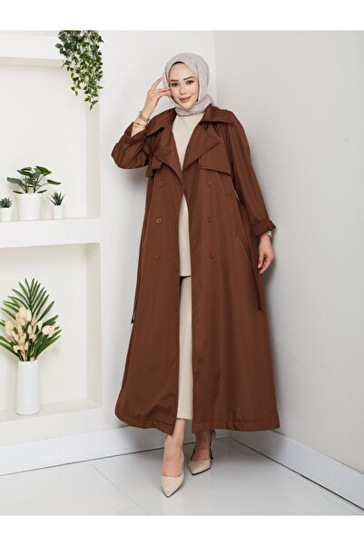 CLB COLLECTION Kadın Uzun Trenç Kot Su Geçirmez 130cm