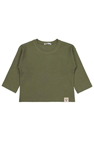 Civil Boys V04754 Jacquard Basic Sweatshirt for Ages 2-5 - Khaki5-6 Years