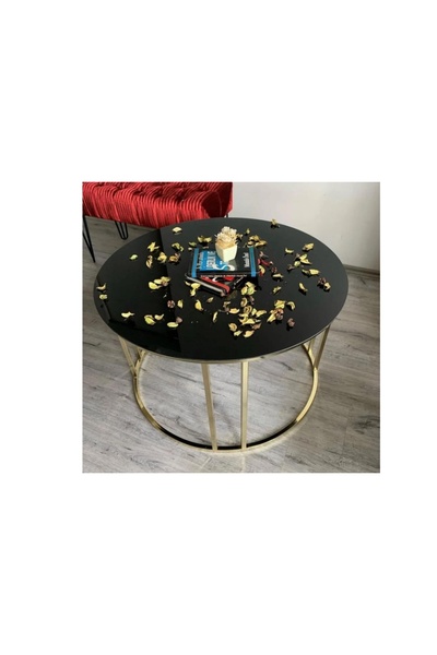 Vivense TUBİHOME ORTA SEHPA, GOLD SİYAH