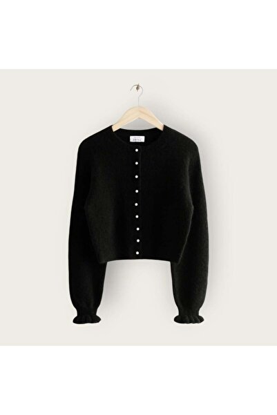 mahira collection Cardigan cu mâneci cu volane Selin, cu nasturi de perle