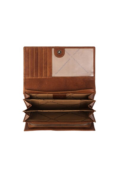 The Chesterfield Brand Women's wallet, The Chesterfield Brand, with RFID protection, made of genuine leather, Hampton, Cognac brown