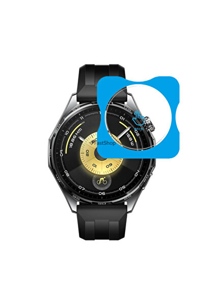 MMP SHOP Huawei Watch Gt6 46mm Uyumlu Kolay Kurulum Aparatlı Temperli Cam Ekr...
