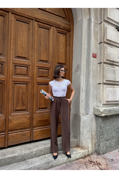 MİA NOURA Women's Knitted Fabric Tiril Tiril Soft Fabric Pants