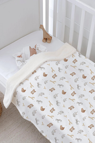 Tuğba Kuğu Plush Double Face Blanket - Pureline Series - Cute Animals