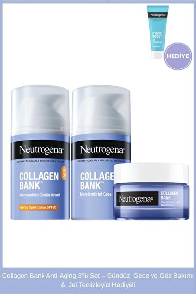 Neutrogena Collagen Bank Anti-Aging 3'lü set - Gündüz, Gece ve Göz Bakımı & J...