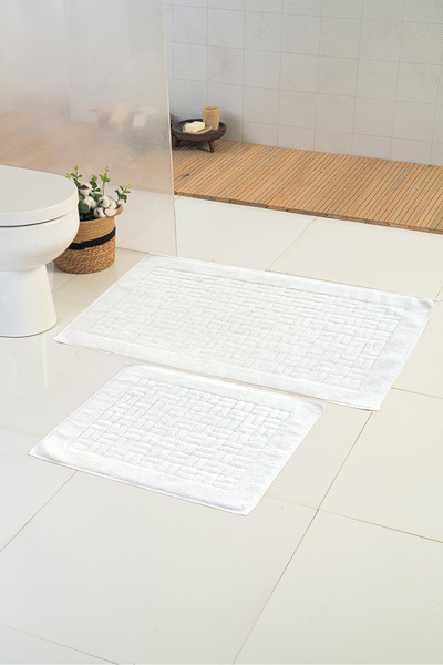 Moda Dekor Pamuklu Lislea Krem 60x100 - 60x50 cm 2'li Kaydırmaz Tabanlı Makin...