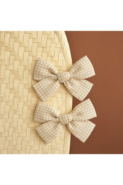 chipiques Beige Gingham 2-Piece Ballerina Bow