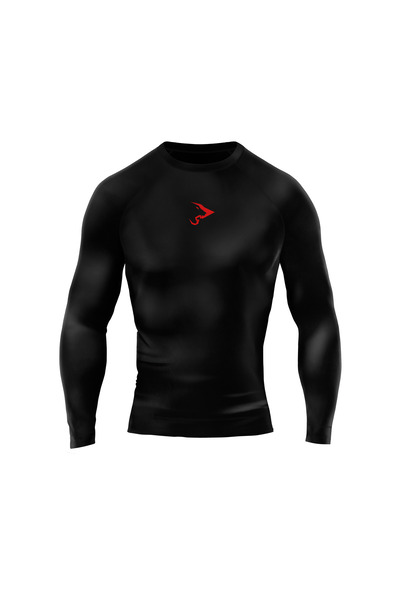 Gymhard Pro+ Red Long Sleeve Compression T-Shirt