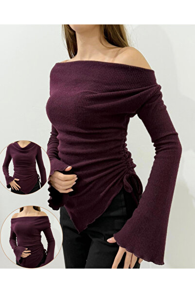 peri tower منتج جديد: بلوزة تريكو نسائية بياقة ديجاجي يمكن ارتداؤها بثلاثة أشكال مختلفة