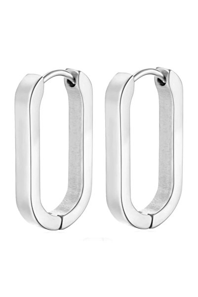 Pursehuit Cercei argintii, oțel inoxidabil, formă ovală, placați cu aur de 18...