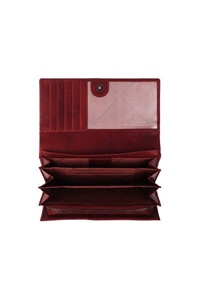The Chesterfield Brand Women's wallet, The Chesterfield Brand, with RFID protection, made of genuine leather, Hampton, Cherry