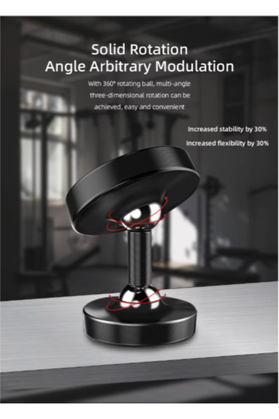 OEM Magnetic car holder with 360 degree rotation, adhesive mount, Silver