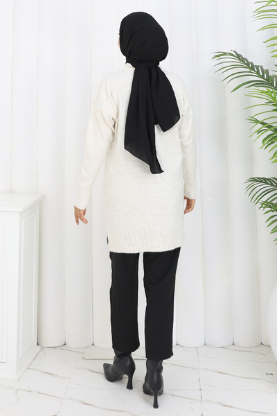 benguen Πλεκτό πουλόβερ S3019 Χρώμα Πέτρας