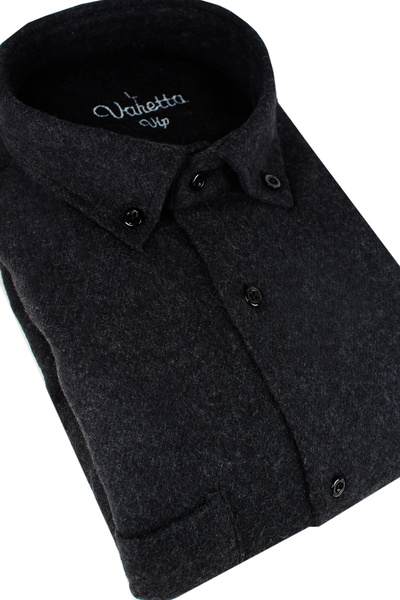 Varetta Men's Black Lumberjack Shirt - Double Pocket Thick Winter Trend Straight Wide Cut Model