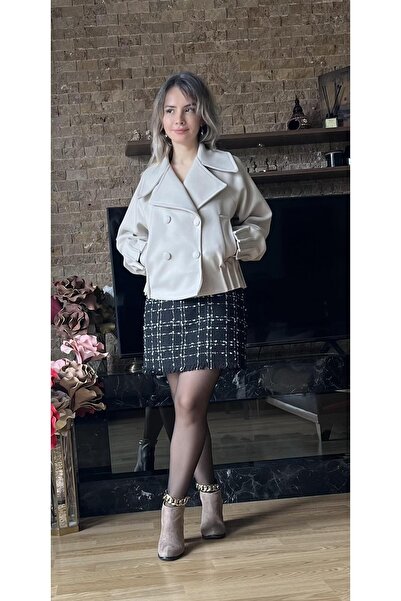 Cardella Premium Quality Women's Short Cashmere Coat |   Trend Oversized Equivalent Models