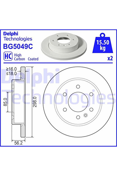 DELPHİ FREN DISKI ARKA MERCEDES SPRINTER B907 B910 2018 ELEKTRONIK PARK FRENI A9104232100