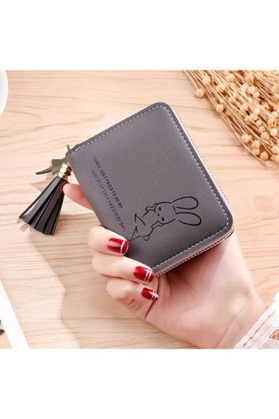 TATA CRAFT Unisex Fermuarlı Kart Yuvalı Küçük Kartlık Cüzdan Aksesuarlı Charm...