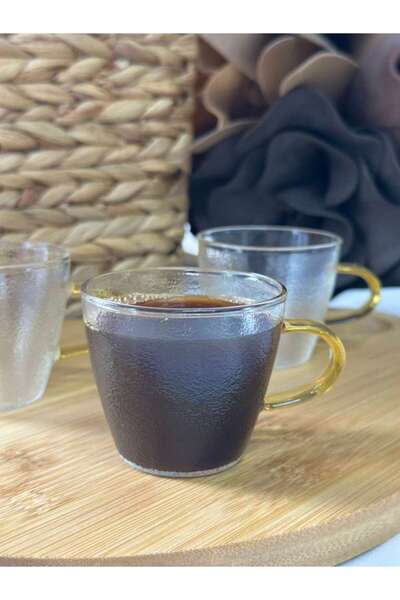 MD MİMOZA DEKOR Tea / Coffee / Espresso Glass Cup Set of 6 110 ml