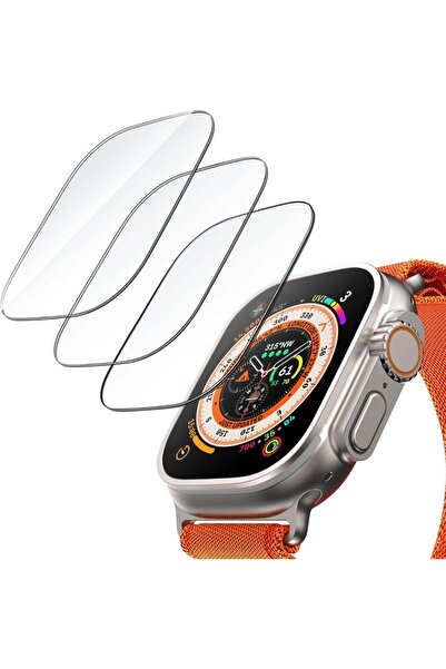 Generic Three-piece adhesive screen protector for Apple Watch Ultra 3/Ultra 2/Ultra, 49mm