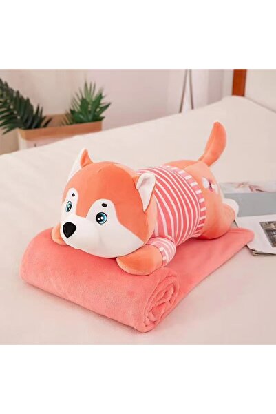 Tescomak Set de pătură și pernă pentru copii, jucărie de pluș cățeluș, roz ex...