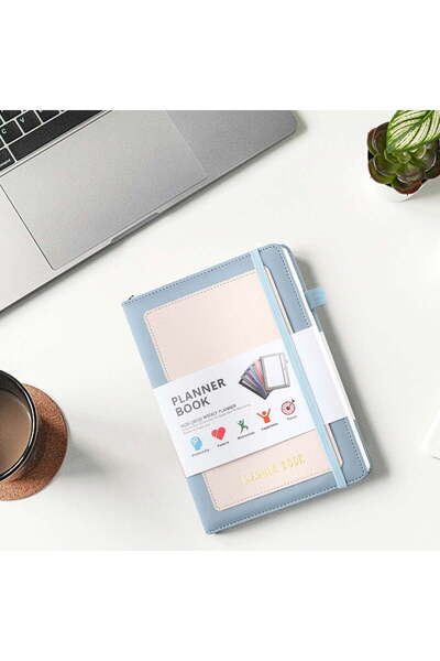 Saharaz A5 Weekly Planner Daily Planner Undated, PU Leather Hardcover Notebook, Calendar School Calendar