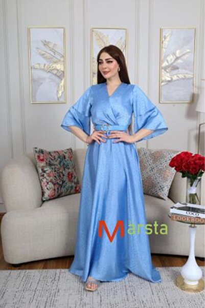 MARSTA Turkish satin brocade dress with belt
