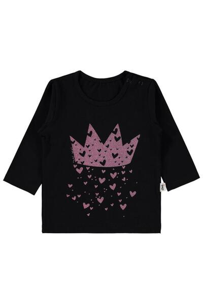 Civil Baby Crown Heart Printed 6-18 Months Sweatshirt - Black 6-9 Months