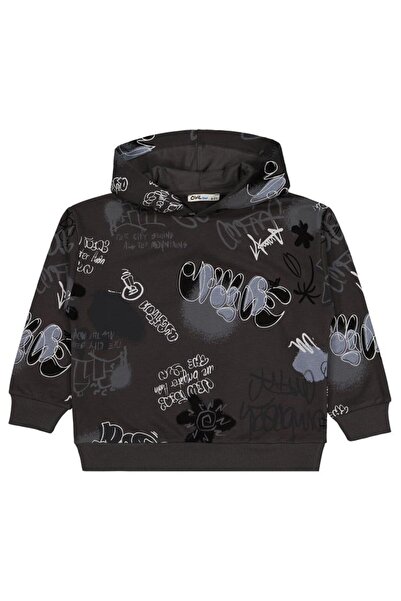 Civil Boys سويت شيرت مطبوع عليه جرافيتي مطبوع للأعمار من 10 إلى 13 سنة - رماد...