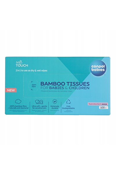 Canpol babies Set 100 servetele biodegradabile uscate pentru bebelusi 1/658, bambus, 18x18cm