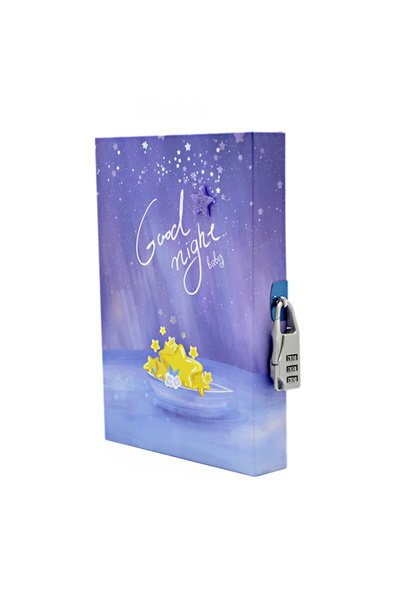 Evistro Kilitli Kutulu Ajanda Günlük Not Hatıra Defteri Notebook Mor