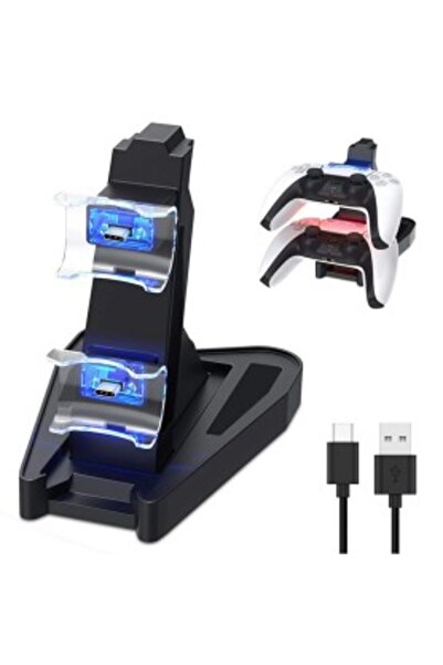 OEM Dual USB Charging Dock with LED for PS5 Controllers, Black - AK 286 C