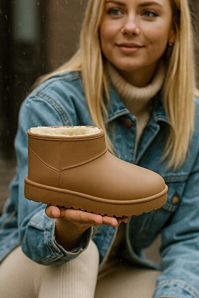 Moda Frato Softwarm Women's Wool Rain Boots Waterproof Snow Boots Short Boots with Fur Inside