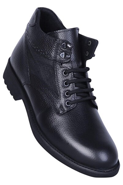 Crisso B482 Μαύρο καουτσούκ 100% δερμάτινο ανδρικό παπούτσια για σκάφος