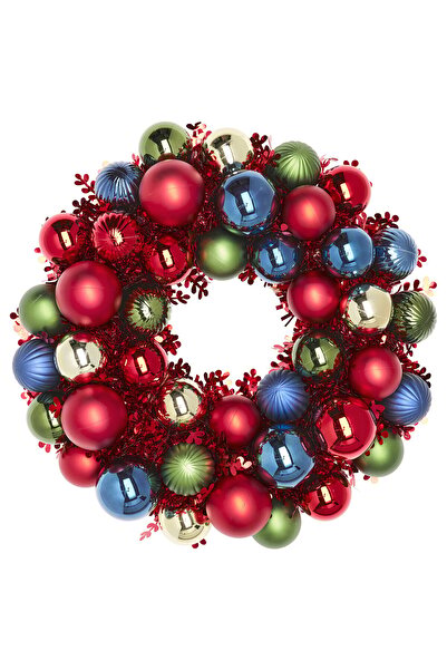 IKEA إكليل VINTERFINT، زينة حمراء/خضراء، 38 سم