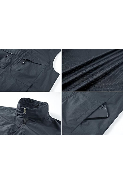 OEM Lightweight, breathable vest with zipper and pockets for outdoor activities, Black M - Copy