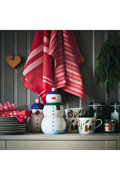 IKEA VINTERFINT Tin with lid, set of 3, snowman