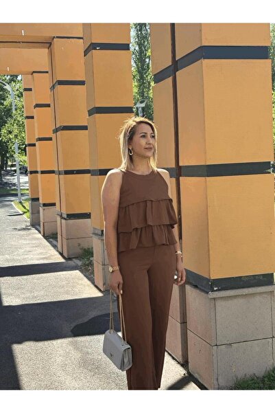 Butik Kat Detaylı Bluz Pantolon Takim