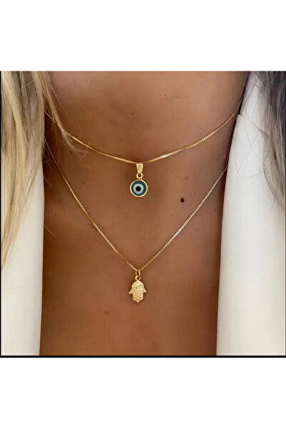 B.BOXED İkili gold kolye