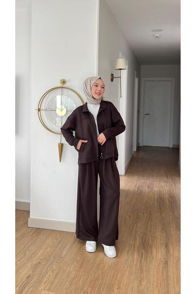 Mihran Butik Emily Modal Fabric Zippered Dress with Double Bottom Top Set