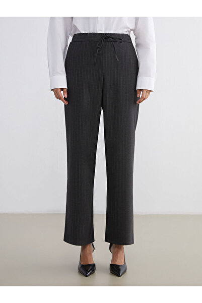 LC Waikiki Ριγέ γυναικείο παντελόνι με ελαστική μέση