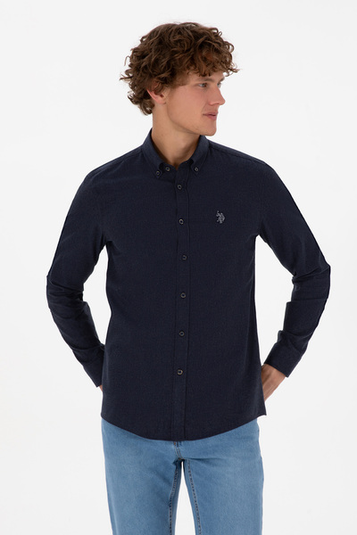 U.S. Polo Assn. Erkek Lacivert Uzun Kollu Basic Gömlek 50316721-VR033