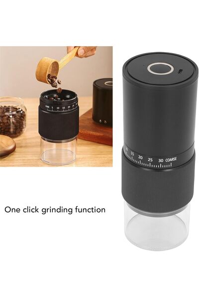 Generic Portable Electric Coffee Grinder USB Rechargeable Ceramic Burr Mill with Adjustable Settings